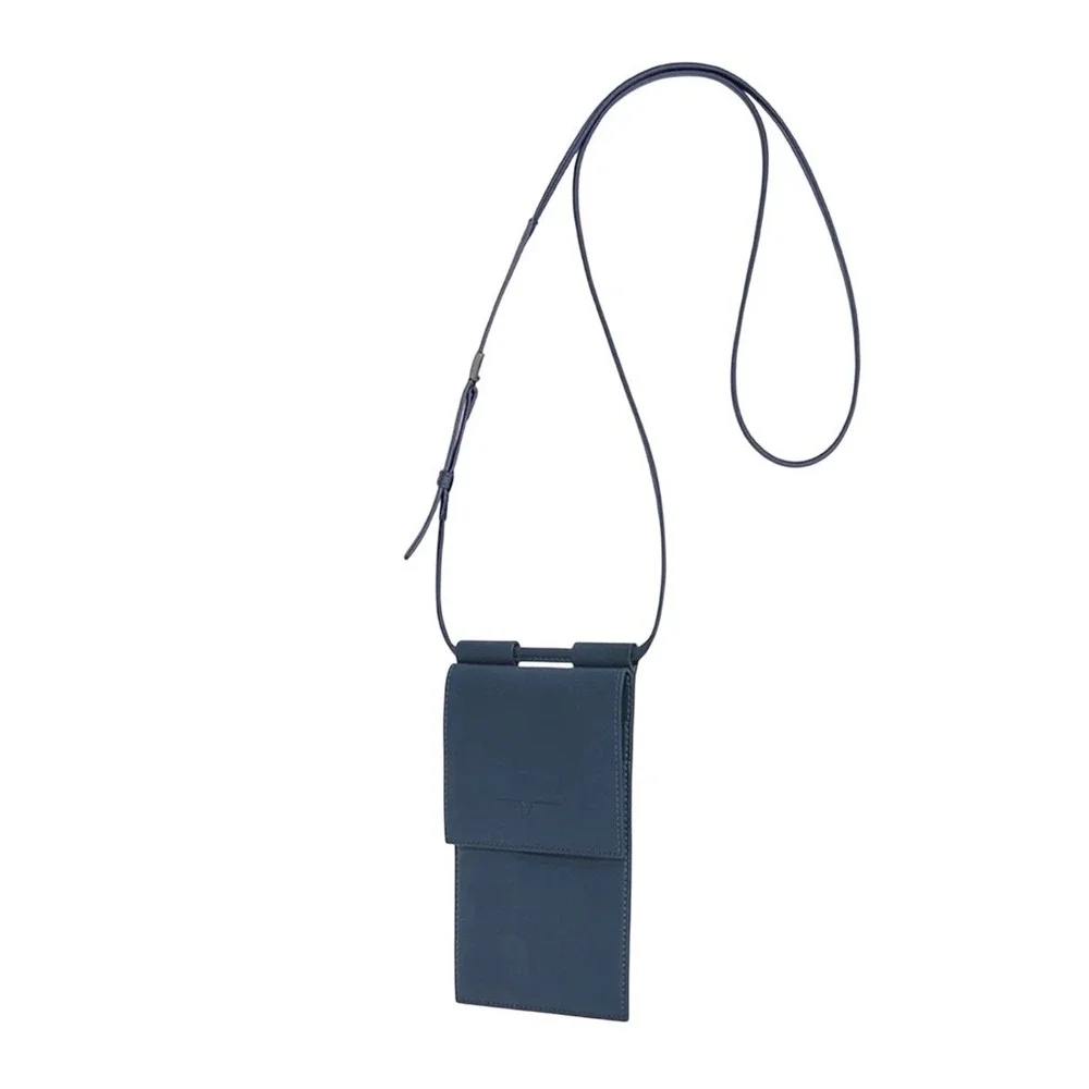 NEW Von Holzhausen Blue Vegan Leather Micro Bag Crossbody Phone‎ and Card Pouch